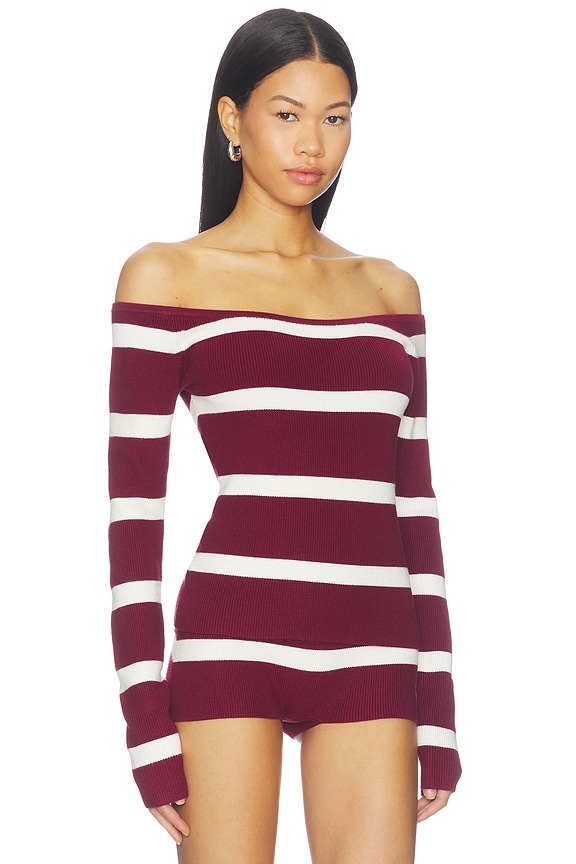 view 2 of 4 Carla Top in Cherry Stripe