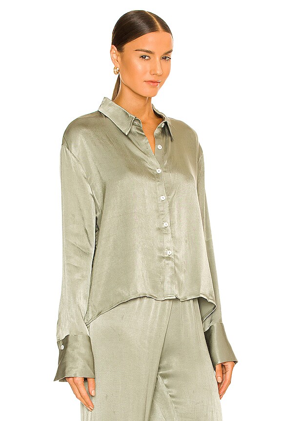view 2 of 4 Rising Satin Shirt in Sage
