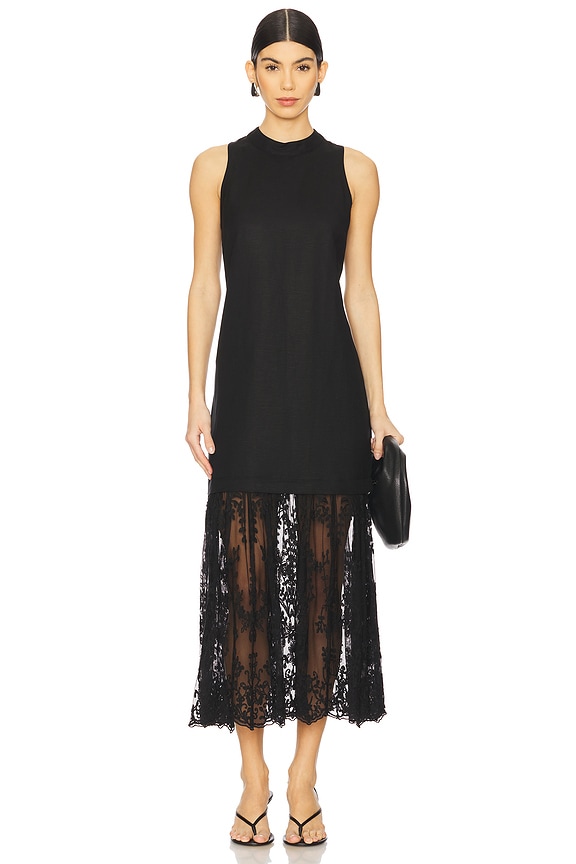 view 1 of 3 Marja Embroidery Mesh Tank Dress in Black