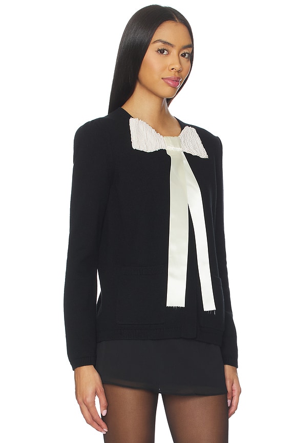 view 2 of 5 Seraphine Solid Knit Cardigan in Black