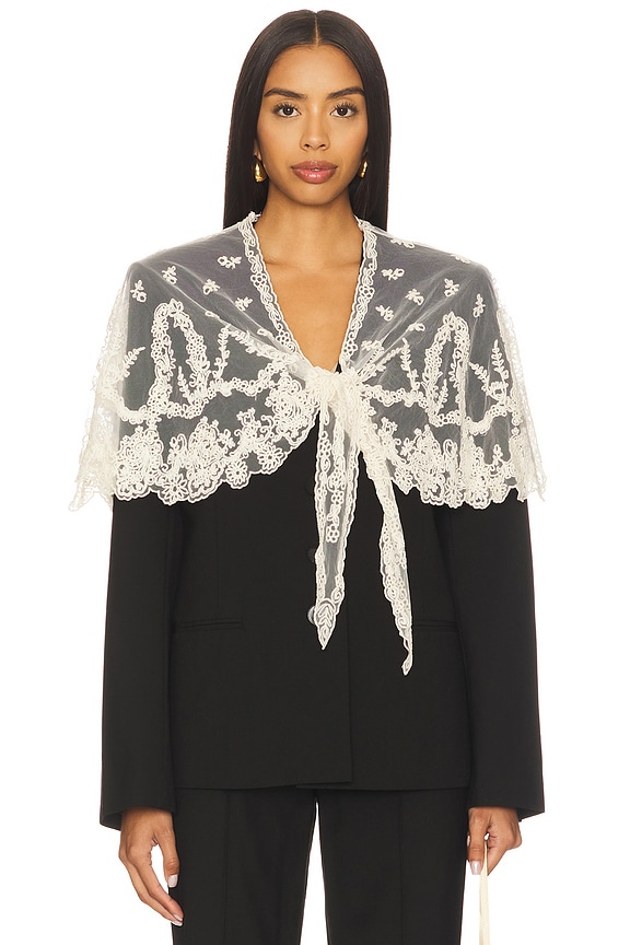 view 1 of 4 Elisa Tropical Wool Capelet Jacket in Black