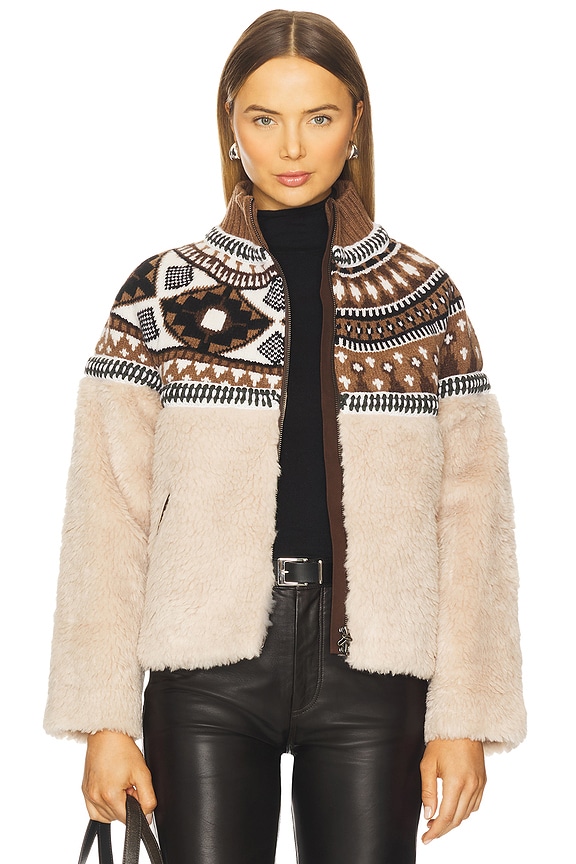 view 2 of 6 Linea Fair Isle Knit Combo Fleece Jacket in Multi