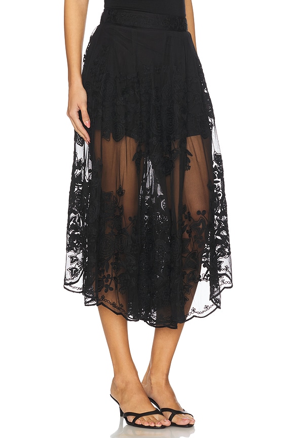 view 2 of 6 Arielle Lace Flared Pant in Black