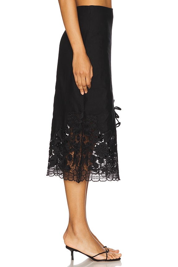 view 2 of 6 Katharine Embroidery Tie Skirt in Black