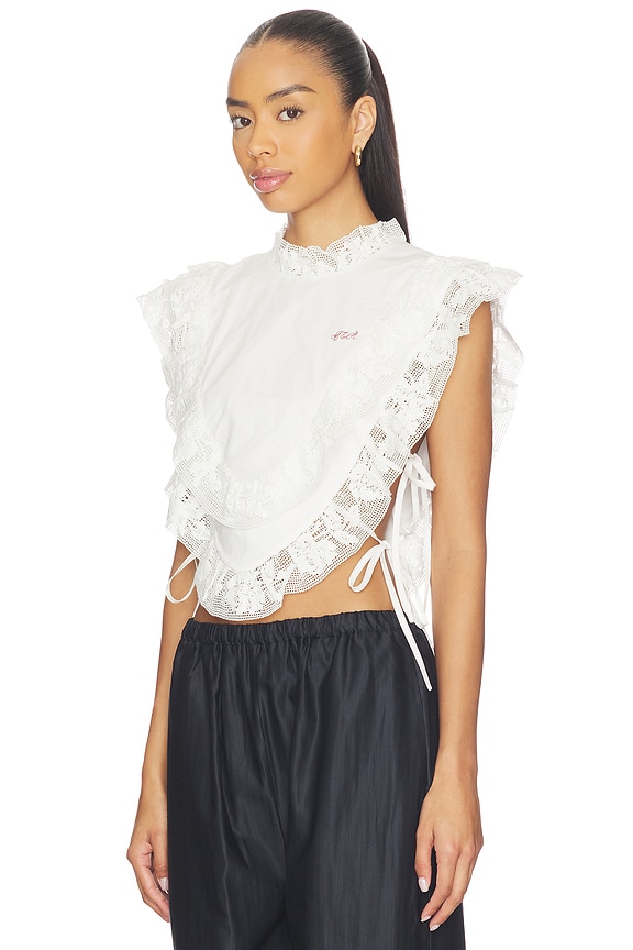 view 2 of 5 Abelene Side Tie Tank Top in White