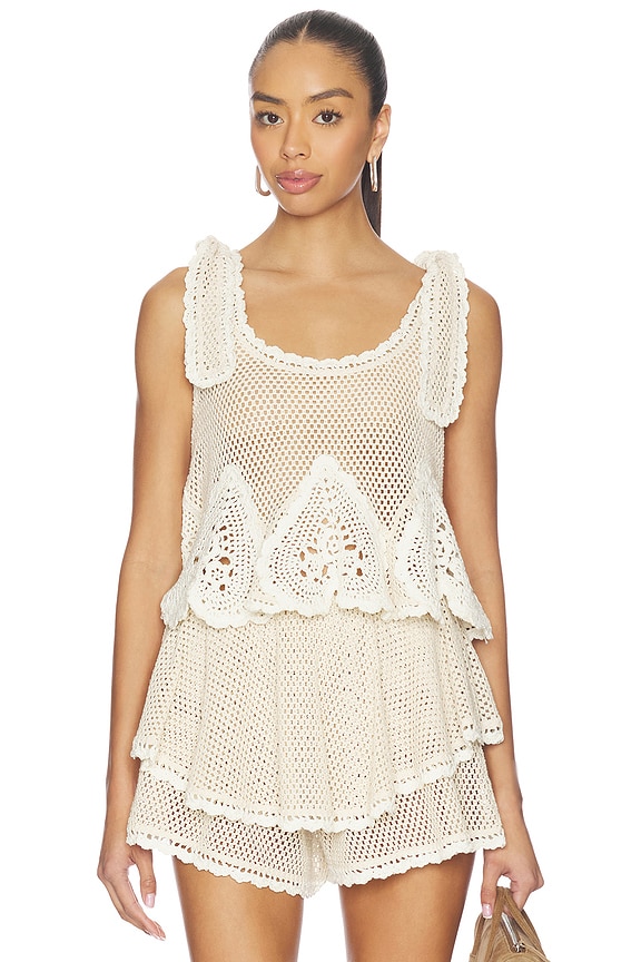 view 1 of 4 Madelyn Crochet Tank in Cream