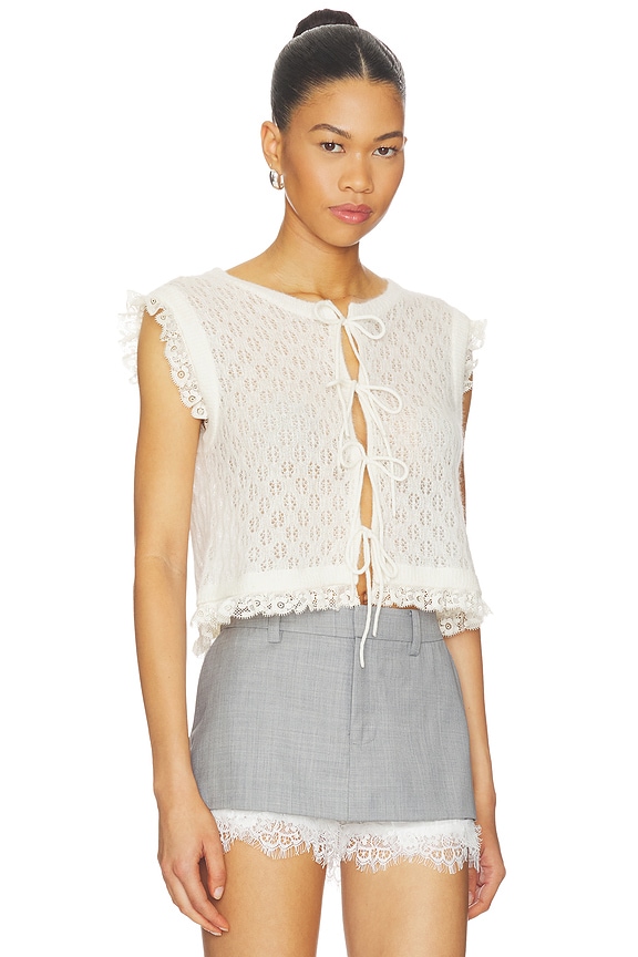 view 2 of 4 Teagan Knit Combo Vest in Cream