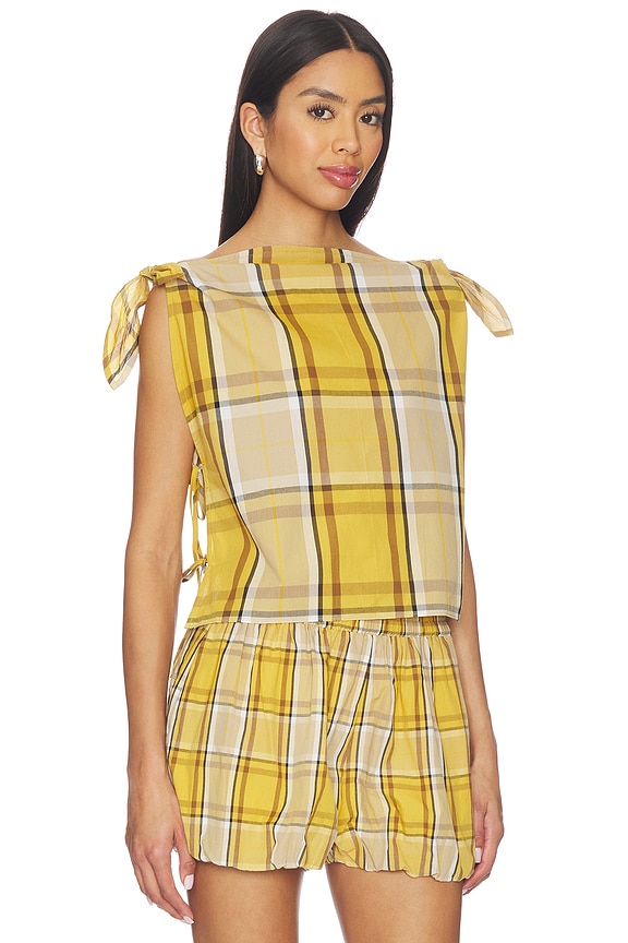 view 2 of 4 Copeland Plaid Top in Yellow