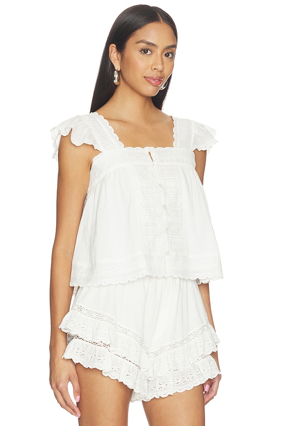 view 2 of 4 Eliza Solid Flutter Sleeveles Top in White