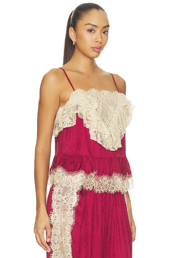 view 2 of 4 Ethel Solid Camisole Top in Burgundy