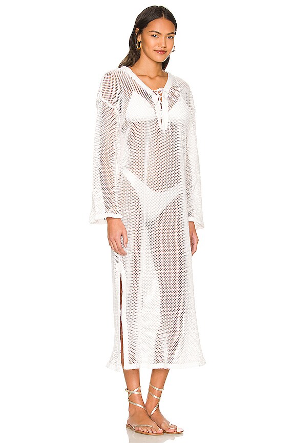 view 2 of 3 Costa Bella Crochet Cover Up in White
