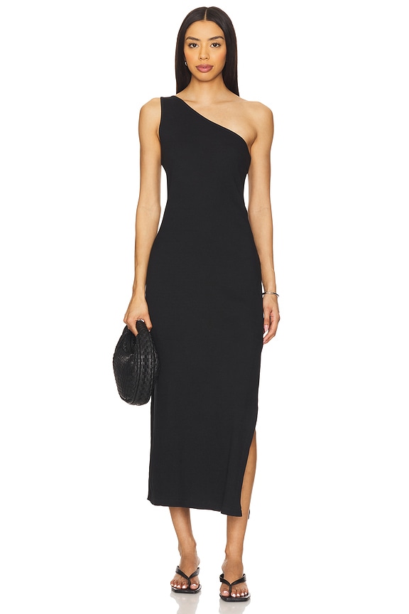 view 2 of 3 JERSEY ワンショルダードレス in Black