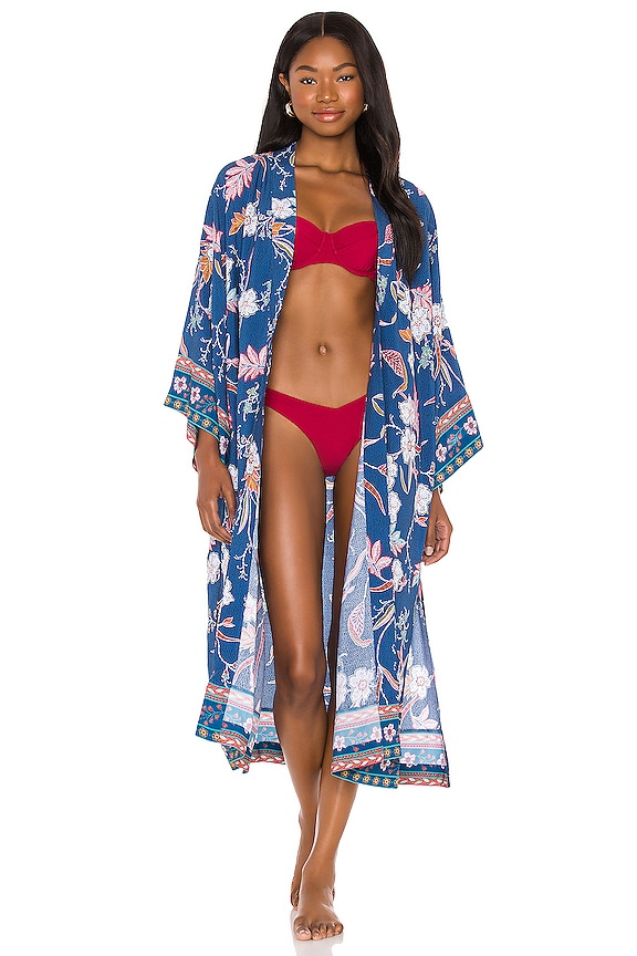 view 1 of 4 Balinese Retreat Kimono in Peacock