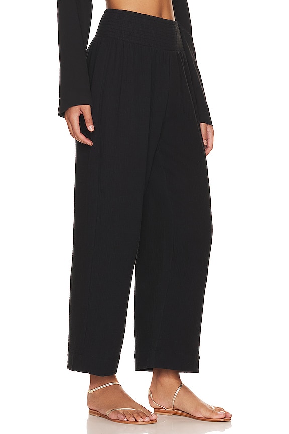 view 2 of 4 БРЮКИ DOUBLE CLOTH SHIRRING in Black