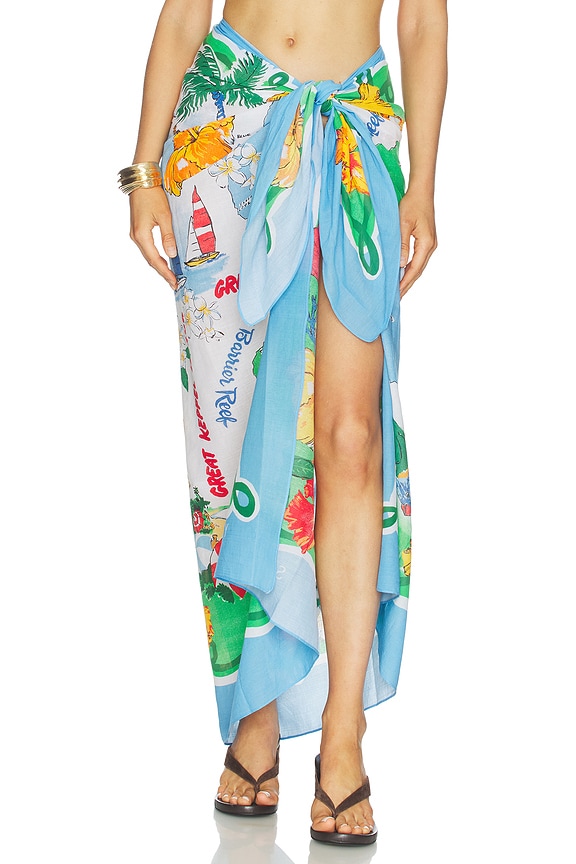 view 1 of 6 Viva Vacation Sarong in Powder Blue