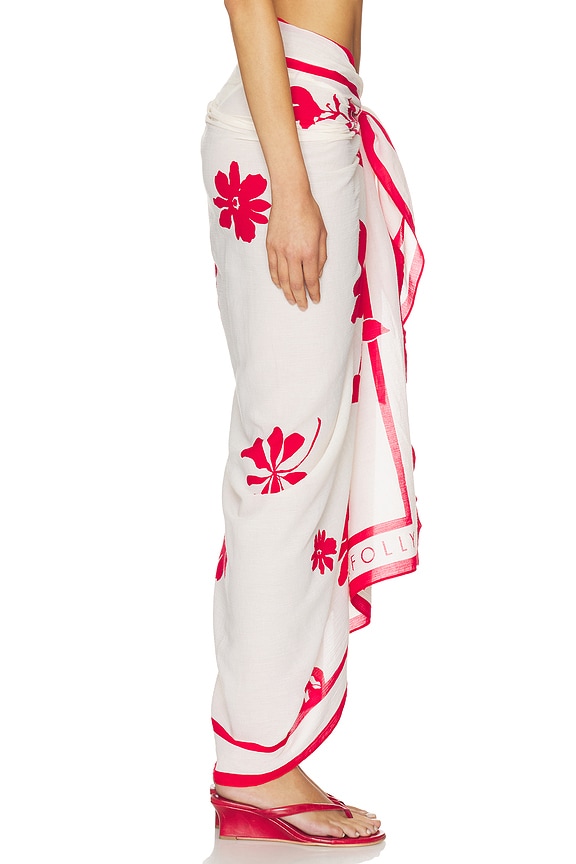 view 2 of 6 May Flower Sarong in Ecru & Cosmo