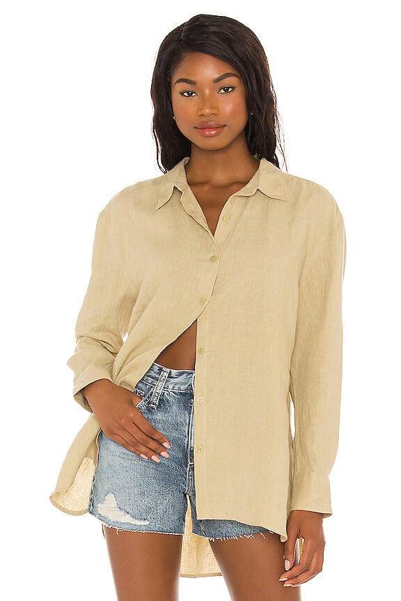 view 1 of 4 Beach Linen Shirt in Olive