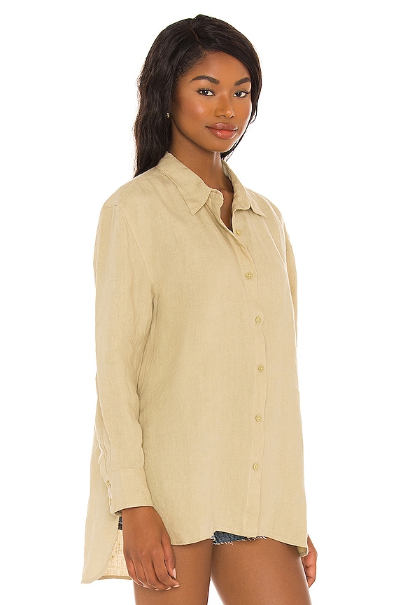 view 2 of 4 Beach Linen Shirt in Olive