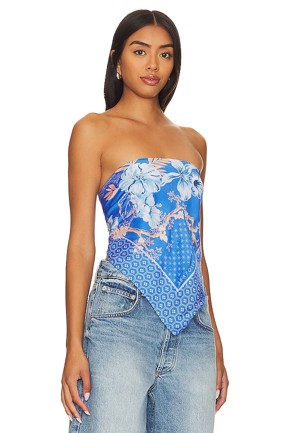 view 2 of 4 Eden Scarf Top in Azure