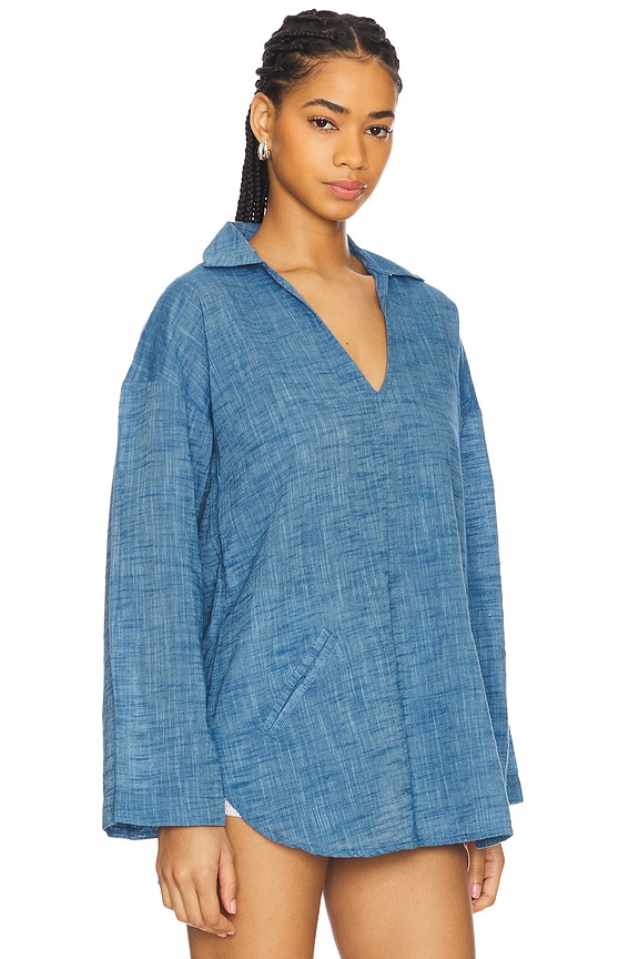 view 2 of 4 Longline Beach Shirt in Chambray