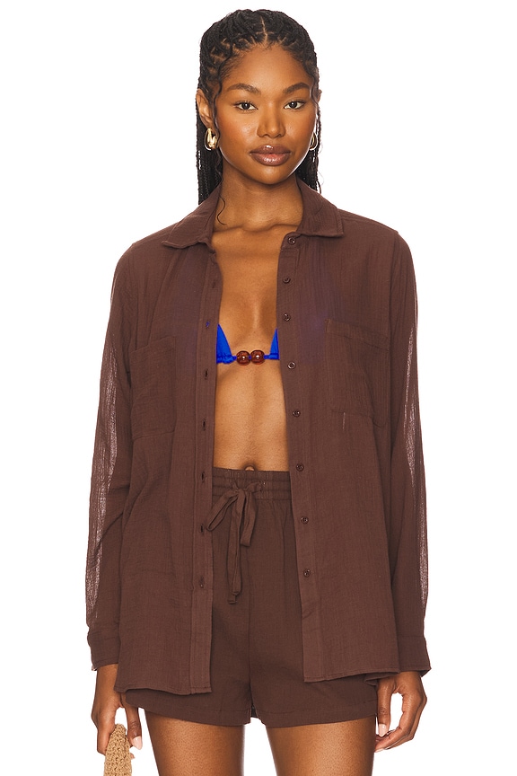 view 2 of 5 Breeze Beach Shirt in Dark Chocolate