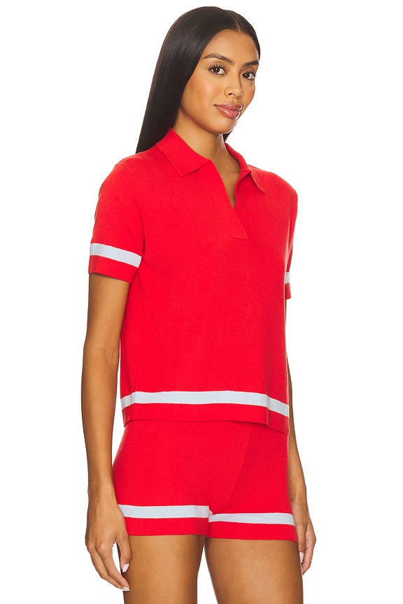 view 2 of 4 Knit Polo Shirt in Flame