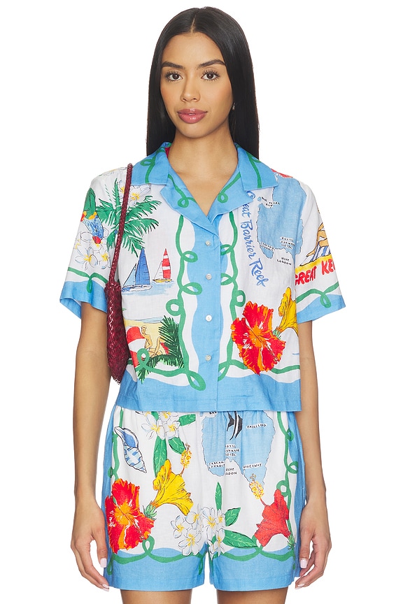 view 2 of 6 Viva Vacation Shirt in Powder Blue
