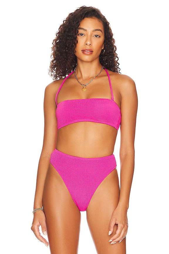 view 2 of 5 Tube Bikini Top in Fuchsia Rose