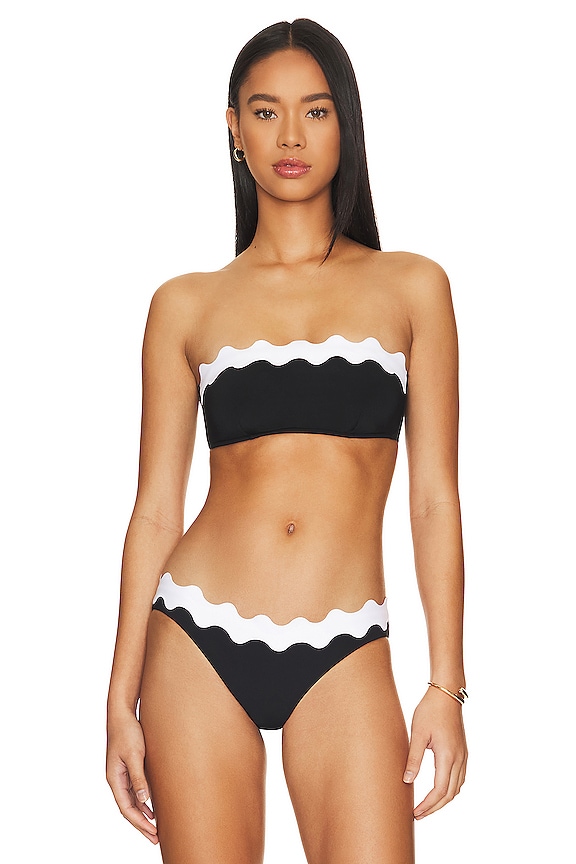 view 2 of 5 Ric Rac Bustier Bandeau Bikini Top in Black