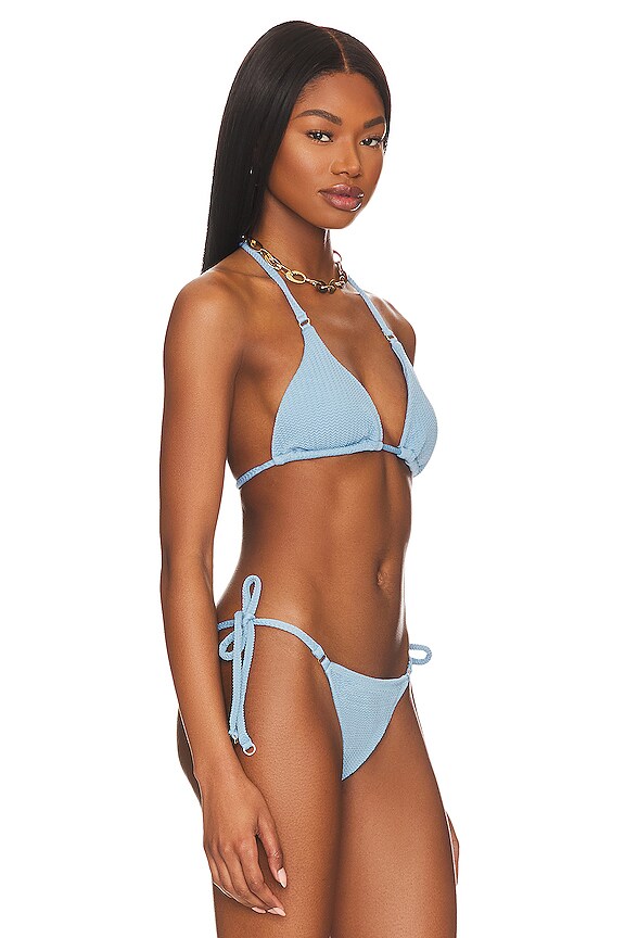 view 2 of 4 Slide Triangle Bikini Top in Powder Blue