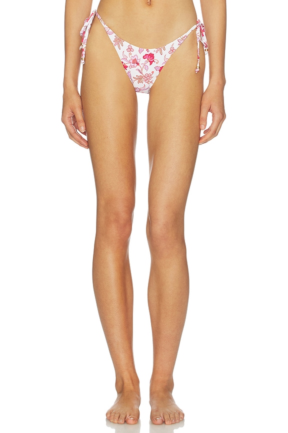 view 1 of 4 BRAGUITA BIKINI ATADURA LATERAL SUMMER CHINTZ TIE SIDE RIO PANT in Ecru