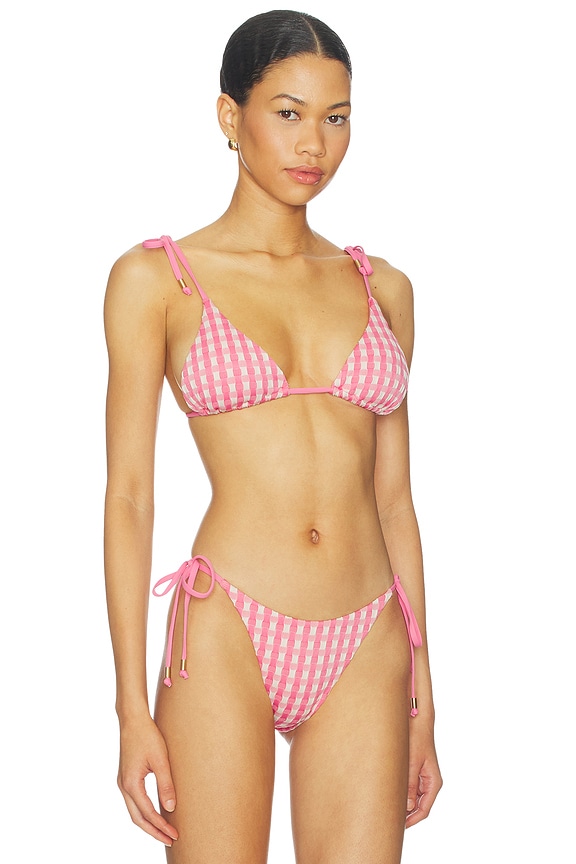view 2 of 4 TOP BIKINI TRIANGULAR BELLA SLIDE TRI in Begonia Pink
