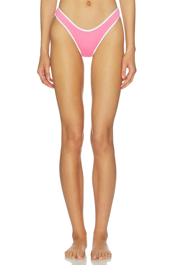 view 1 of 4 BRAGUITA BIKINI BEACH BOUND in Begonia Pink & White
