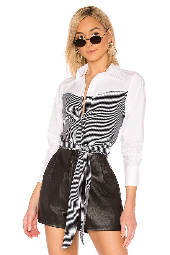 view 1 of 6 The Marni Top in White & Stripe