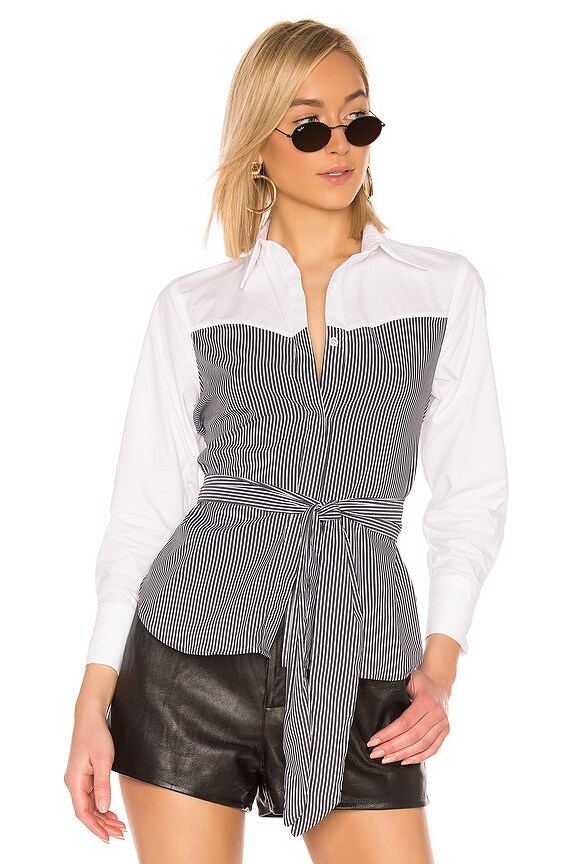 view 2 of 6 The Marni Top in White & Stripe