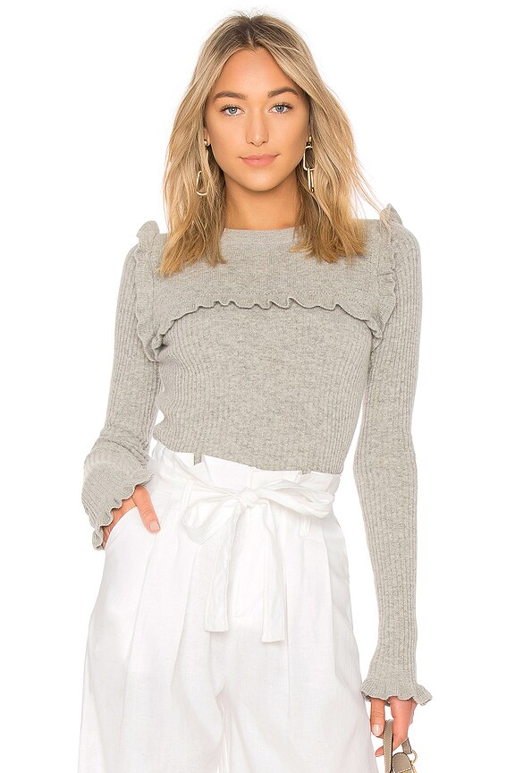 view 1 of 4 Ruffle Sweater in Drizzle Grey