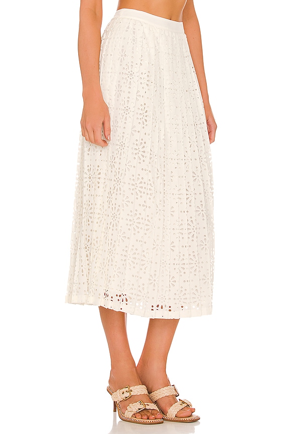view 2 of 4 Perforated Maxi Skirt in Whisper White
