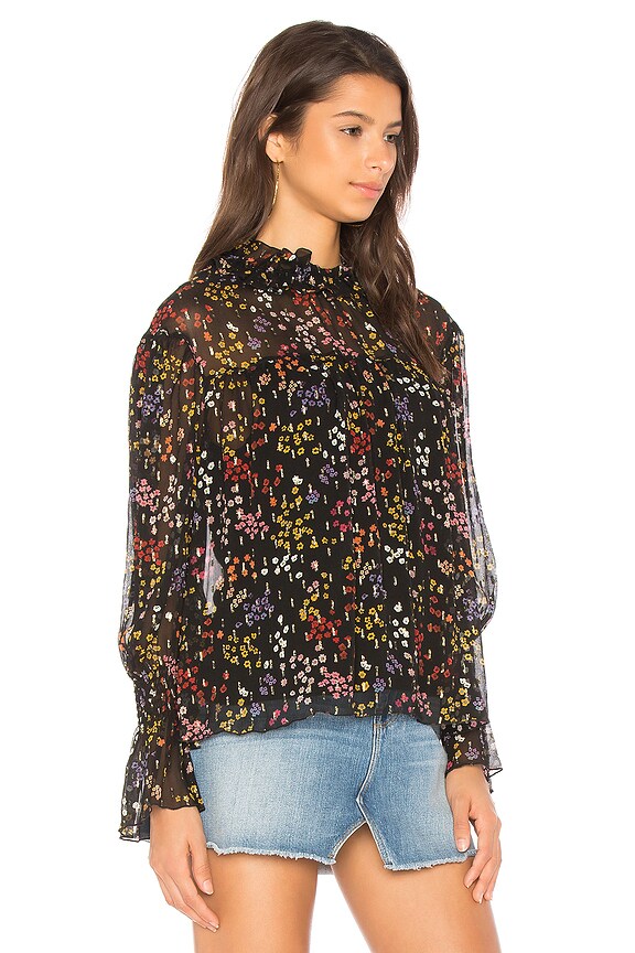 view 2 of 5 Mock Neck Top in Multicolor Black