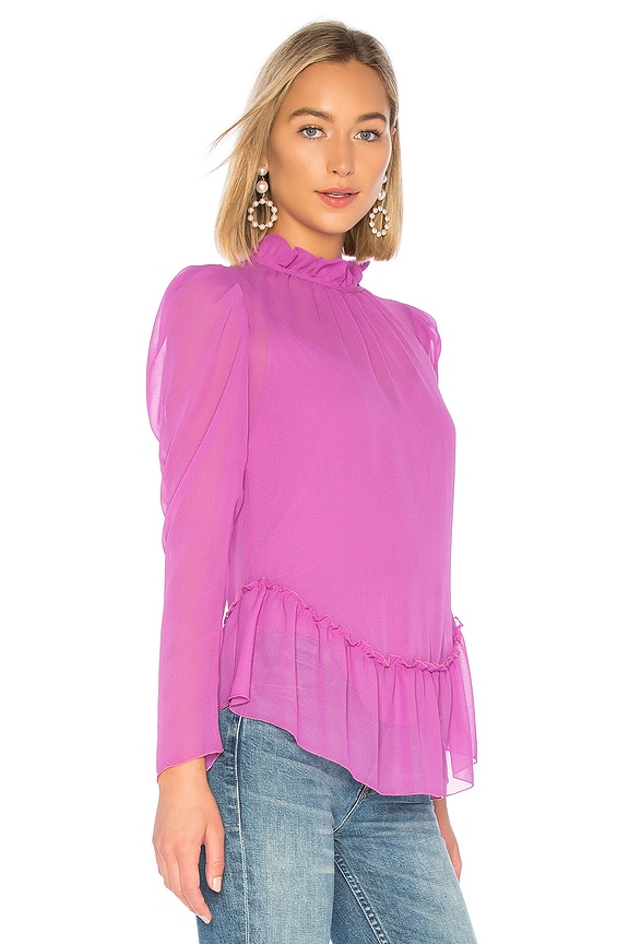 view 2 of 4 Sheer Blouse in Striking Purple