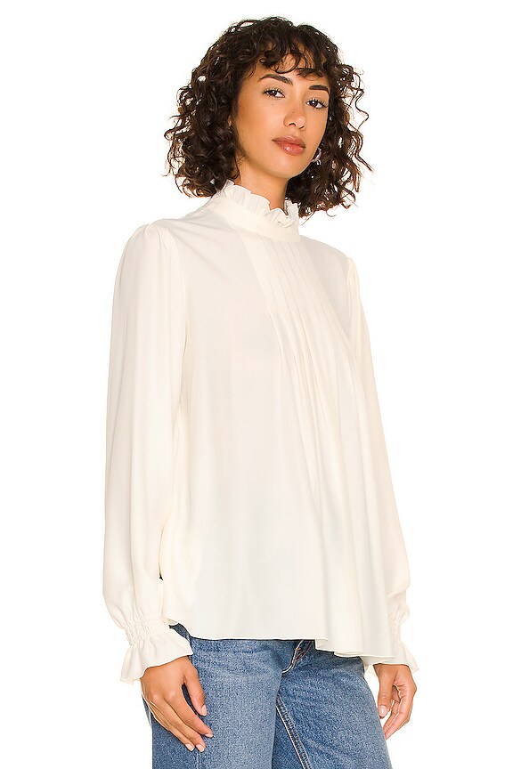 view 2 of 4 Victorian High Neck Blouse in Whisper White