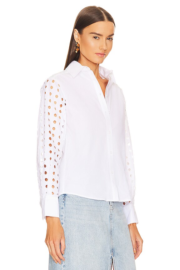 view 2 of 4 Eyelet Top in White