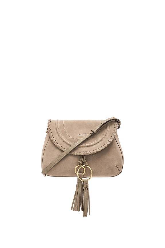 view 1 of 6 Polly Leather & Suede Shoulder Bag in Motty Grey