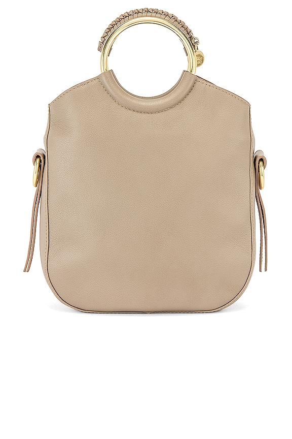 view 2 of 5 Monroe Small Leather Bracelet Tote in Motty Grey