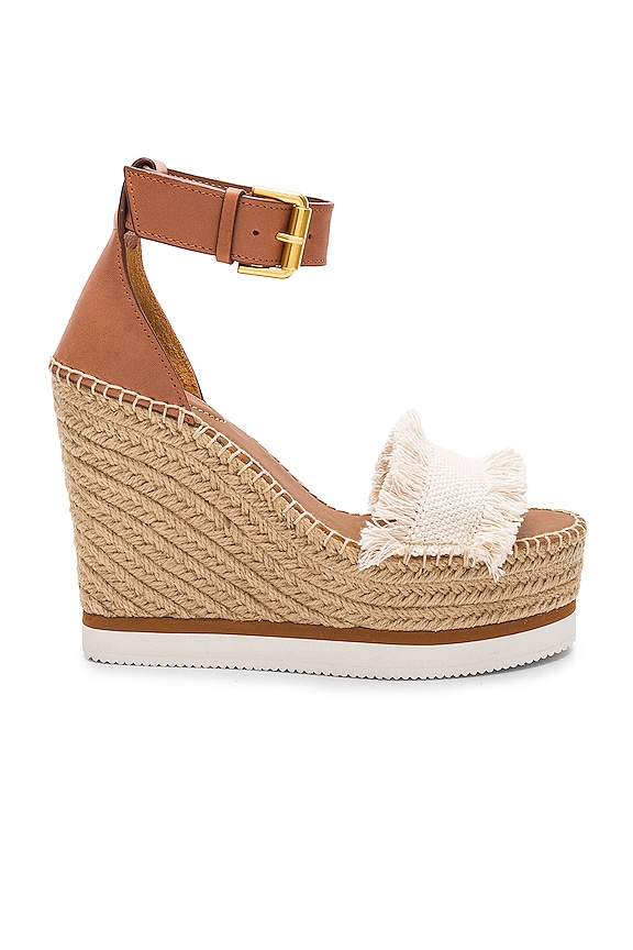 See By Chloe Frayed Wedge in Natural | REVOLVE