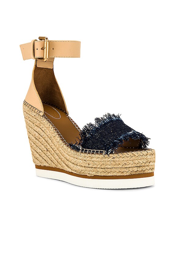 view 2 of 5 ほつれ加工ウエッジ in Denim