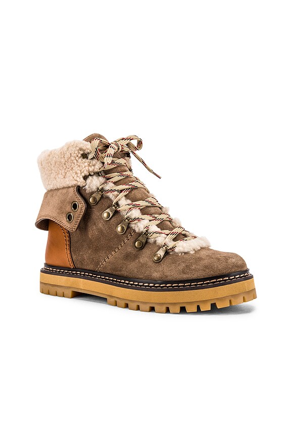 view 2 of 5 Eileen Boot in Taupe, Natural Calf & Shearling