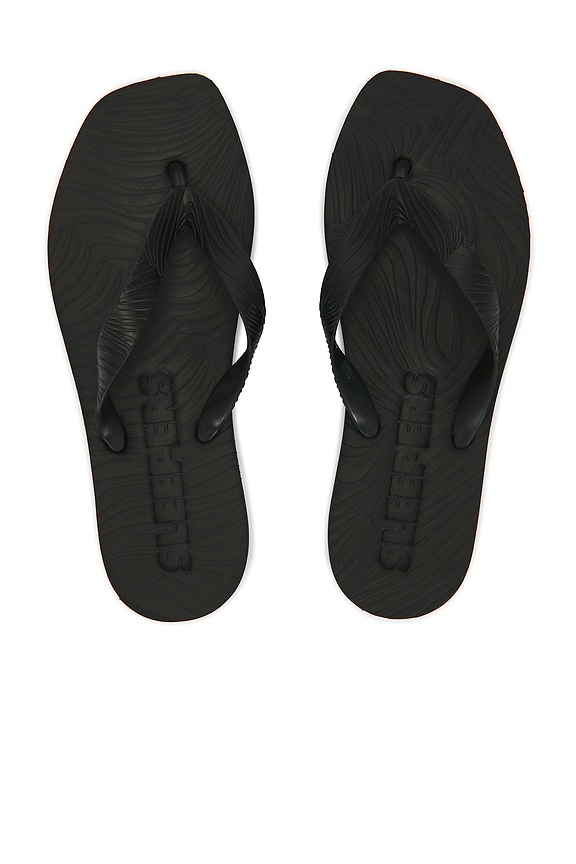 view 1 of 6 Tapered Platform Flip Flop in Black