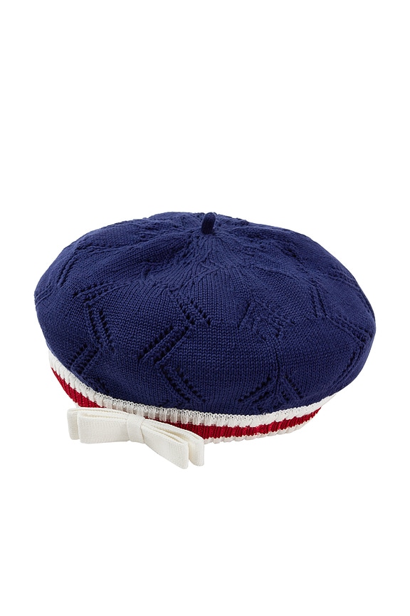 view 2 of 2 Kids Textured Knit Beret in Blue