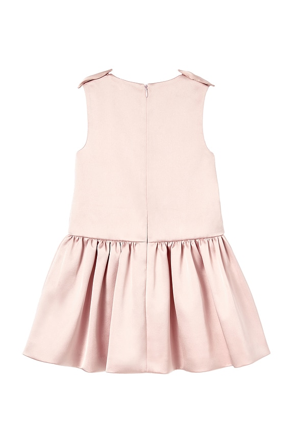 view 2 of 2 Kids Satin Sleeveless Flower Dress in Pink