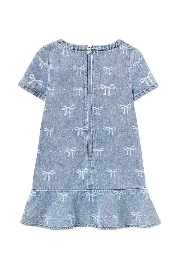 view 2 of 2 Kids Bow Denim Dress in Light Blue